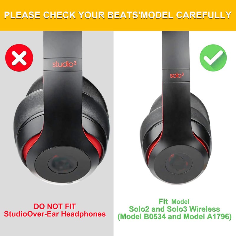 defean Solo3 Solo2 Earpads Replacement Ear Cushion Ear Pads for Solo 3.0 Wireless, Solo 2.0 Wireless On-Ear Headphone,3M Stronger Adhesive, Softer Leather, Noise Isolation Foam (Pink) - Image 2